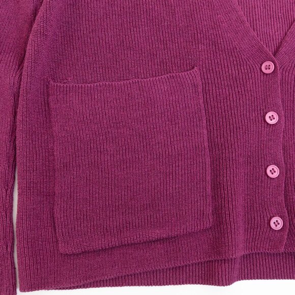 Eileen Fisher Organic Linen Cotton V-Neck Cardigan Oversized Boxy Plum Purple - Picture 7 of 14